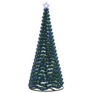 vidaXL LED Tinsel Christmas Tree with Base EKENAS 250 cm 370 LEDs Blue