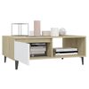 vidaXL Coffee Table White and Sonoma Oak 90x60x35 cm Engineered Wood