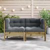vidaXL Garden Sofa Corner with Cushions 2 pcs Impregnated Wood Pine