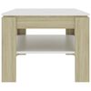 vidaXL Coffee Table White and Sonoma Oak 110x60x47 cm Engineered Wood