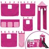 vidaXL Bunk Bed without Mattress with Slide and Curtains Pink 90x200 cm