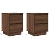vidaXL Bedside Cabinets with LED Lights&nbsp;2 pcs Brown Oak 38x34x50 cm