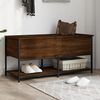 vidaXL Storage Bench Brown Oak 100x42.5x47 cm Engineered Wood