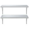 vidaXL Wall Shelves 2 pcs 75x40 cm Silver Stainless Steel