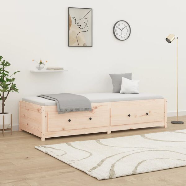 vidaXL Day Bed without Mattress 75x190 cm Small Single Small Single Solid Wood Pine