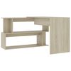 vidaXL Corner Desk Sonoma Oak 200x50x76 cm Engineered Wood