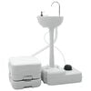 vidaXL Camping Toilet Set 2 pcs Grey and White