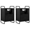 vidaXL Hanging Bedside Cabinet 2 pcs Black Oak 40 x 30 x 60 cm