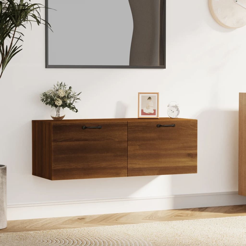 vidaXL Wall Cabinet Brown Oak 100x36.5x35 cm Engineered Wood