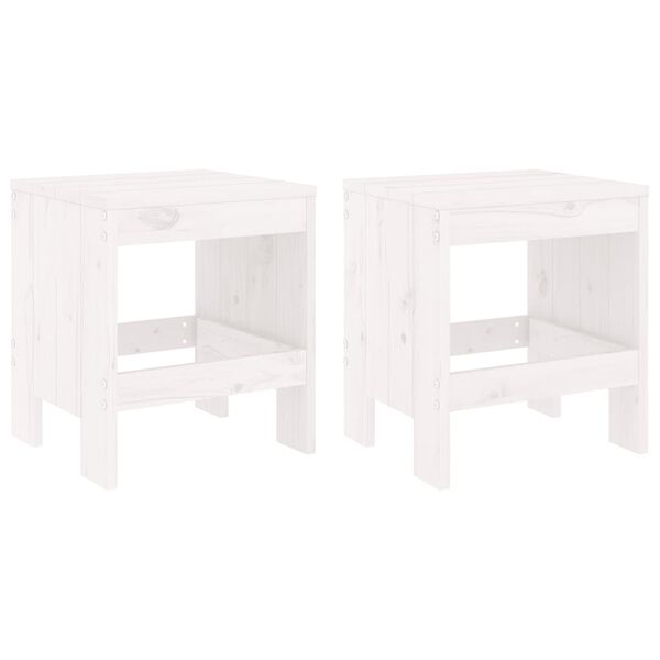 vidaXL 3 Piece Garden Bistro Set White Solid Wood Pine