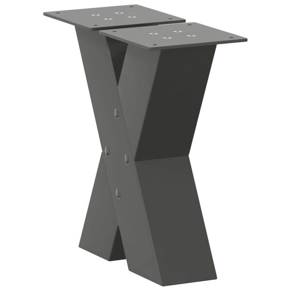 vidaXL Coffee Table Legs X-Shaped 2 pcs Anthracite 40x(30-31) cm Steel