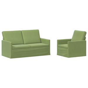 vidaXL Sofa Set 2 pcs Light Green Velvet