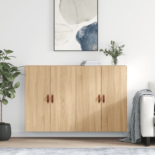 vidaXL Wall Mounted Cabinets 2 pcs Sonoma Oak 69.5x34x90 cm