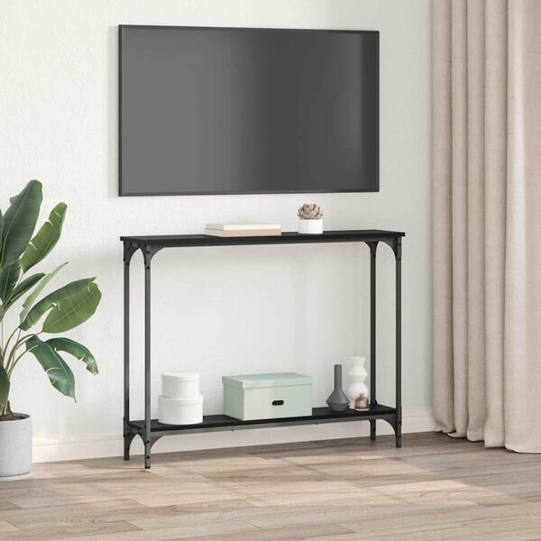 vidaXL Console Table Black Oak 100 x 22.5 x 75 cm Engineered Wood