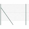vidaXL Chainlink Fence Ground Fix 25 x 1.6 m PVC-Coated Steel Green