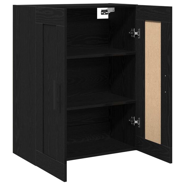 vidaXL Wall-mounted Cabinet Wall-mounted Black Oak 69.5 x 34 x 90 cm
