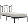 vidaXL Metal Bed Frame without Mattress with Headboard Black 90x200cm