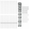 vidaXL Fence with Post Silver 1 x 25 m Steel
