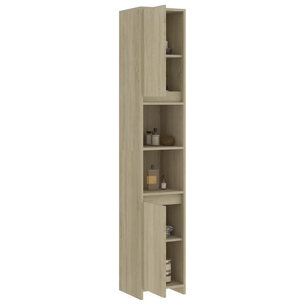 vidaXL Bathroom Cabinet Sonoma Oak 30x30x183.5 cm Engineered Wood