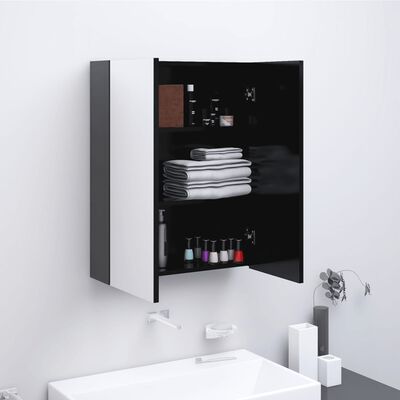 vidaXL Bathroom Mirror Cabinet 60x15x75 cm MDF Anthracite