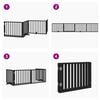 vidaXL Dog Gate with Door Foldable 4 Panels Black 320 cm Poplar Wood