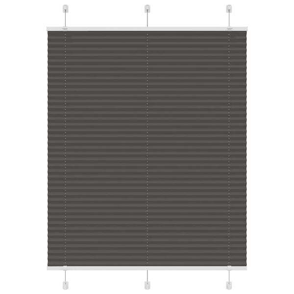 vidaXL Pleated Blind Black 110x150 cm Fabric Width 109.4 cm Polyester