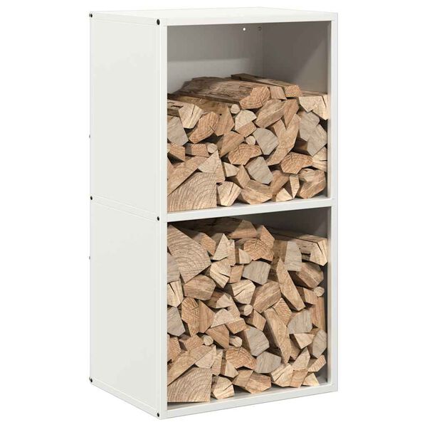vidaXL Firewood Rack White 40x30x75 cm Cold-rolled steel