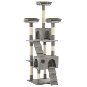 vidaXL Cat Tree with Sisal Scratching Posts 170 cm Grey