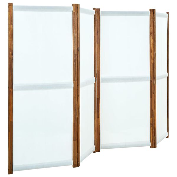 vidaXL 4-Panel Room Divider Cream White 280x170 cm
