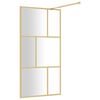 vidaXL Walk-in Shower Wall with Clear ESG Glass Gold 115x195 cm