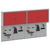 vidaXL Tool Cabinet Set with Shelf 6 pcs Red Powder-Coated Steel