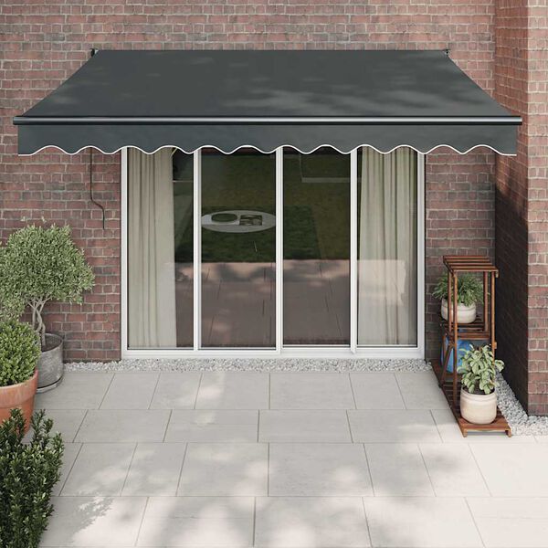 vidaXL Retractable Awning Anthracite 3x2.5 m Fabric and Aluminium