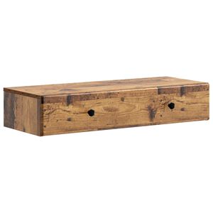 vidaXL Wall-Mounted Side Table Old Wood 87.5 x 34.5 x 17 cm