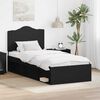 vidaXL Bed Frame with Headboard Black 90 x 190 cm Solid Pine Wood