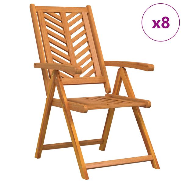 vidaXL Garden Chair 8 pcs Brown 57 x 72 x 109 cm Solid Acacia Wood