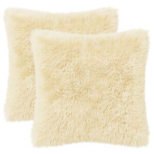 vidaXL Cushion Cover 2 pcs HEERLEN Cream 30 x 30 cm PV Fleece