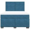vidaXL Box Spring Bed with Mattress Blue 140x190 cm Velvet