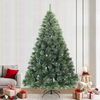 vidaXL Artificial Hinged Christmas Tree Snow Flocked Green 240 cm
