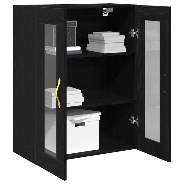 vidaXL Wall Cabinet Black Oak 69.5 x 34 x 90 cm Engineered Wood