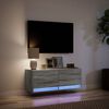 vidaXL TV Wall Cabinet with LED Lights Grey Sonoma 100x31x35 cm