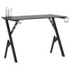 vidaXL Gaming Desk with Y Shape Legs Black 110x60x75 cm