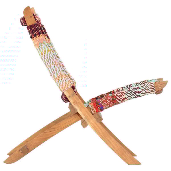 vidaXL Folding Chindi Chair Multicolours Fabric
