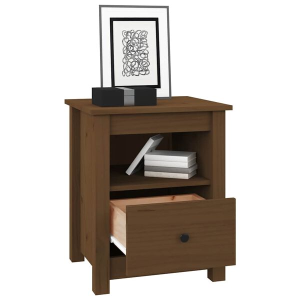 vidaXL Bedside Cabinet Honey Brown 40x35x49 cm Solid Wood Pine