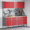 vidaXL Work Cabinet with Drawer 10 pcs Red Engineered Wood and Steel