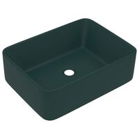 vidaXL Luxury Wash Basin Matt Dark Green 41x30x12 cm Ceramic