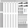 vidaXL Garden Fence 3 pcs Grey 5.1 x 1.5 m Powder-coated Steel