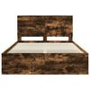 vidaXL Bed Frame Smoked Oak 140 x 190 cm Solid Pine Wood