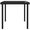 vidaXL Outdoor Dining Table Black 80x80x72 cm Glass and Steel