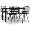 vidaXL 5 Piece Garden Dining Set Black Poly Rattan