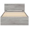 vidaXL Bed Frame without Mattress with Headboard Grey Sonoma 100x200 cm